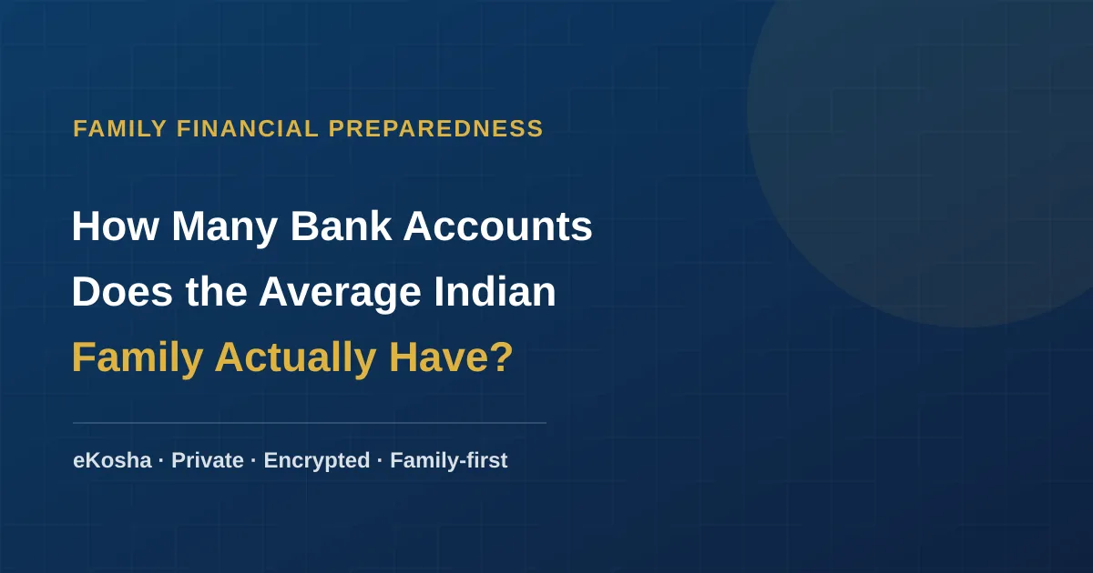 eKosha article cover — how many bank accounts does the average Indian family actually have